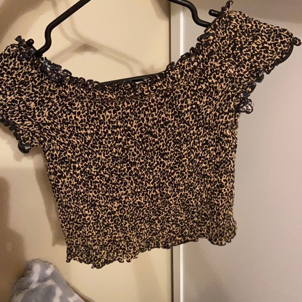 Leopard print scrunched crop top from forever 21